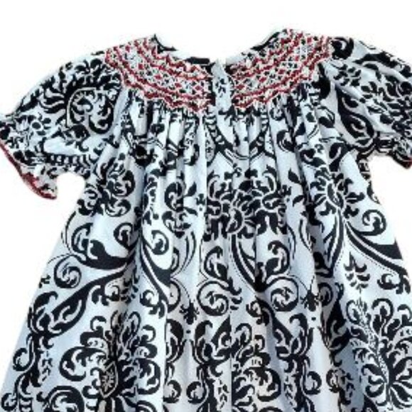 Le' Za Me Bishop Smocked Black and White Dress Size 2T - Picture 7 of 7